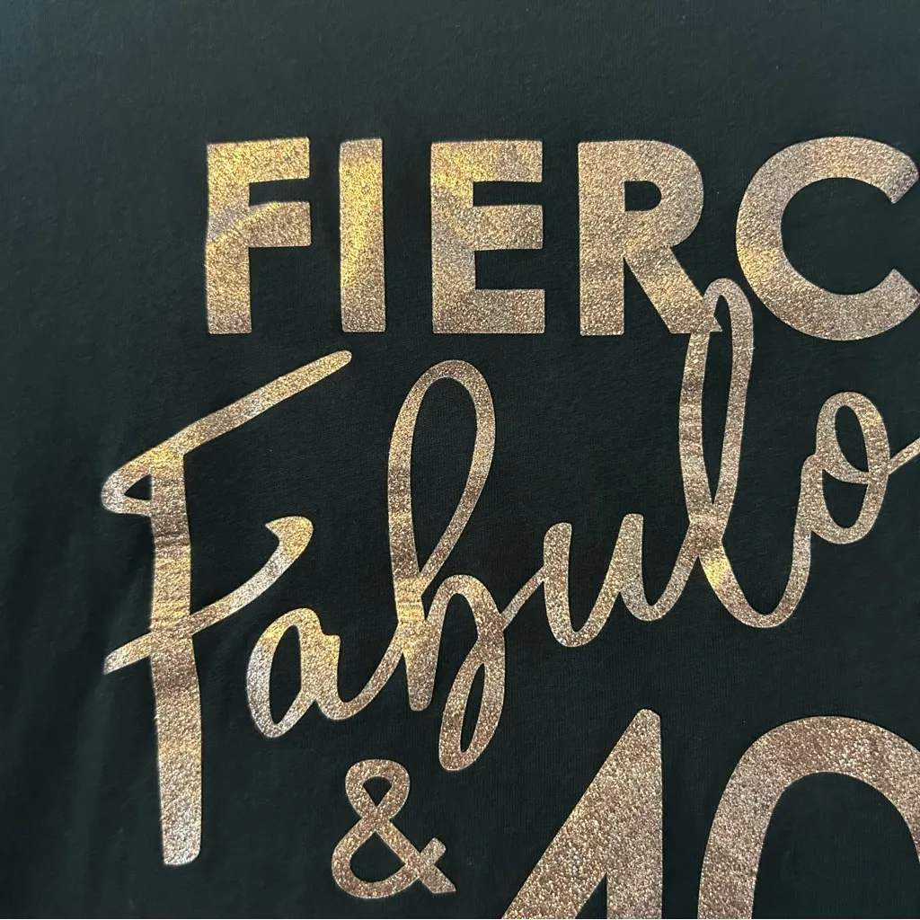 ⭐️Fierce⭐️, fabulous & 40 black and glitter Bella canvas custom T-shirt size xl - Image 6