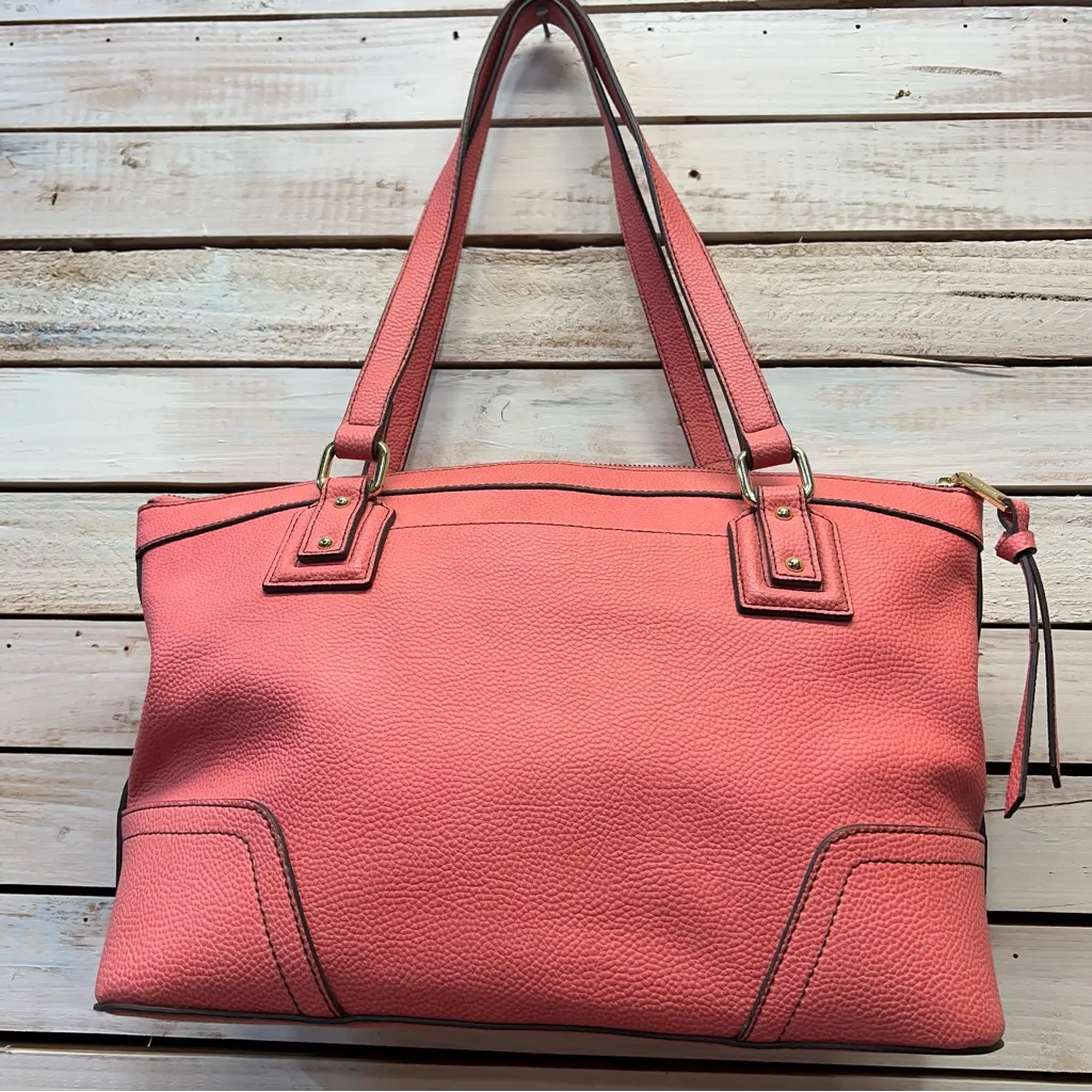 Vintage Liz Claiborne Pink Faux Leather Shoulder Bag Purse Y2K Retro Everyday - Image 8