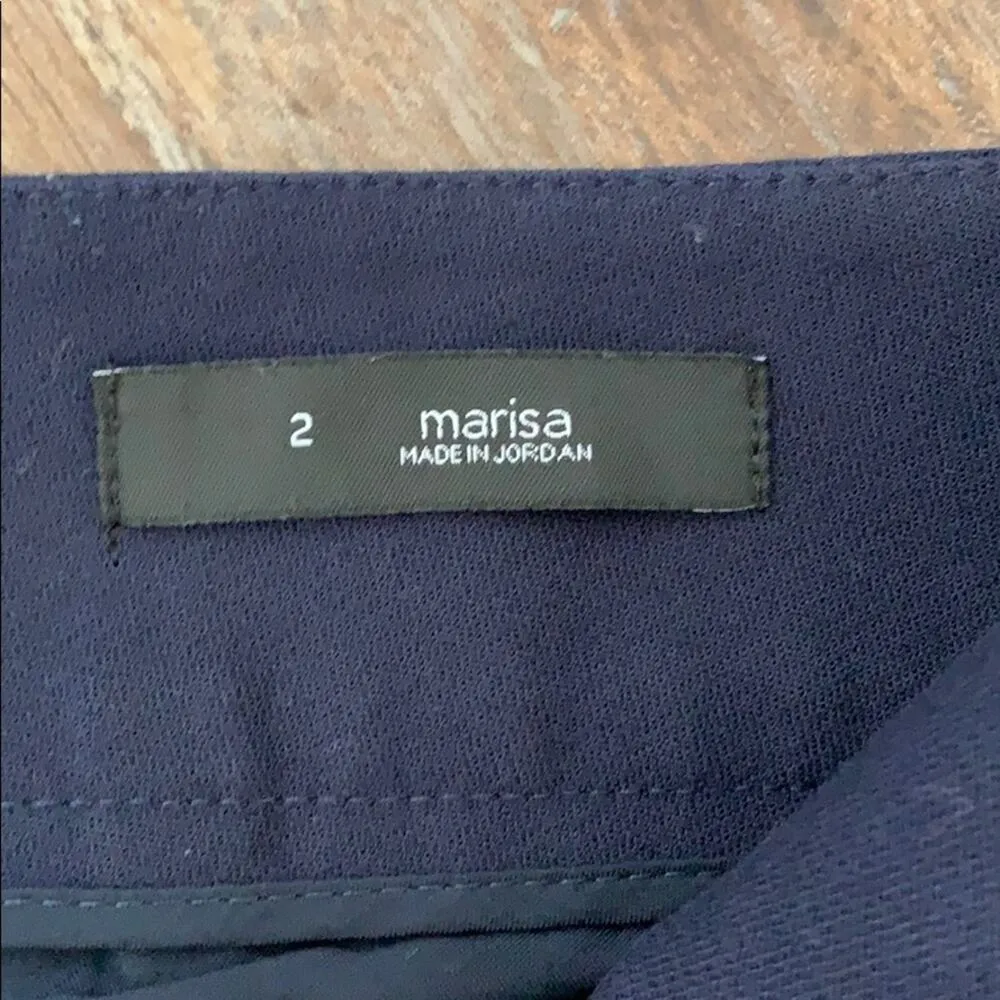 Navy Marisa Cropped Ankle Pencil Tuxedo Trousers - Image 7