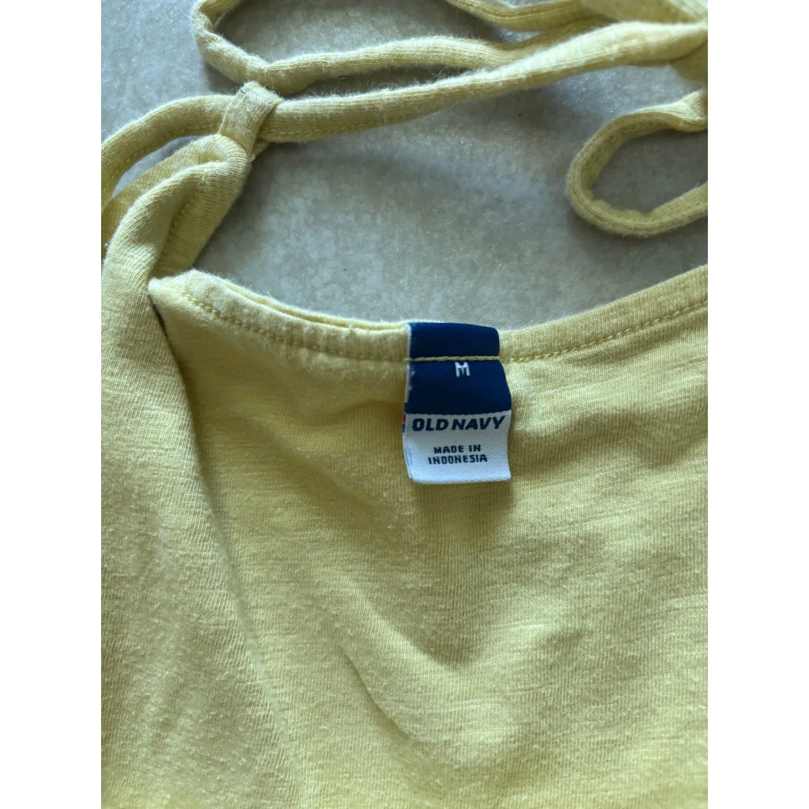 Old Navy Dress Womens Medium Butter‎ Yellow Tiered Midi Beachy Coastal Casual - Image 5