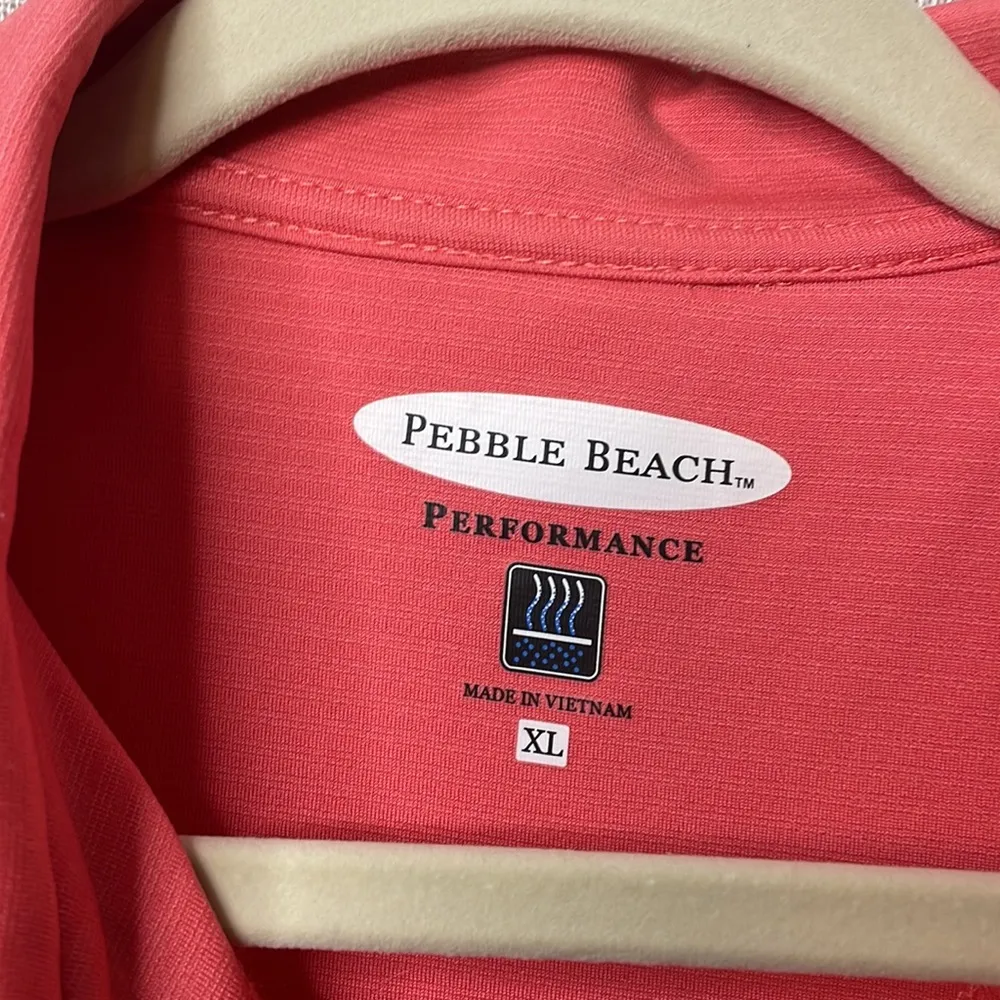 Pebble Beach Coral Women’s Golf Polo Size XL Orange - Image 3
