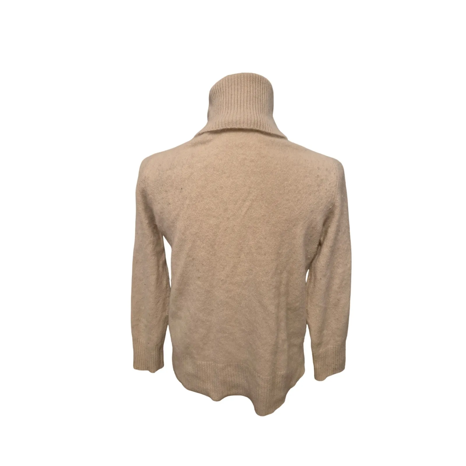 White Company London Cashmere Turtleneck Sweater‎ Women's Small Knitwear Tan - Image 2