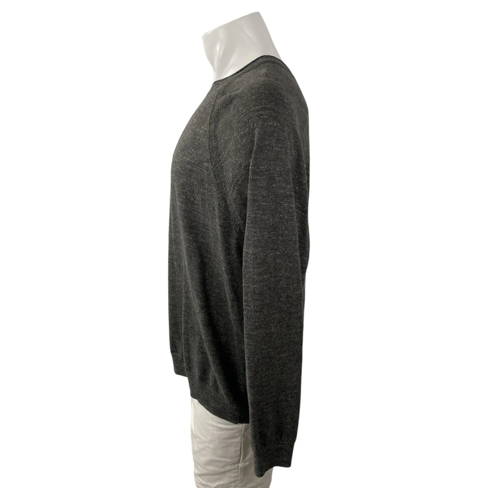 Lucky Brand Men's Dark Gray Heather Long Sleeve Crew Neck Sweatshirt Sweater L - Image 3