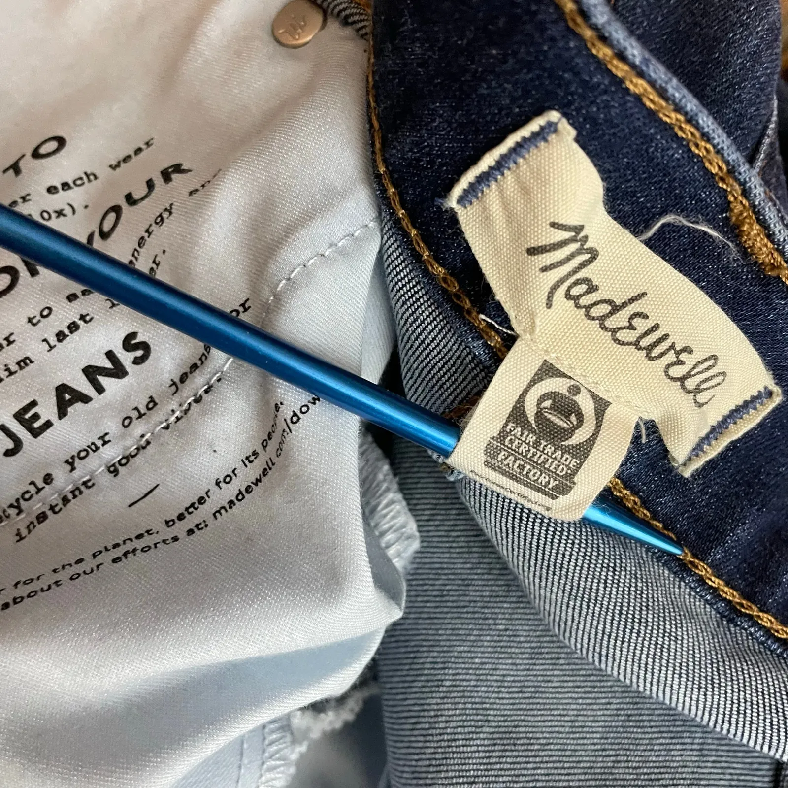 Madewell Stovepipe Tencel Stretch Ankle Slim Straight Jeans 28T 28 Tall Long - Image 12