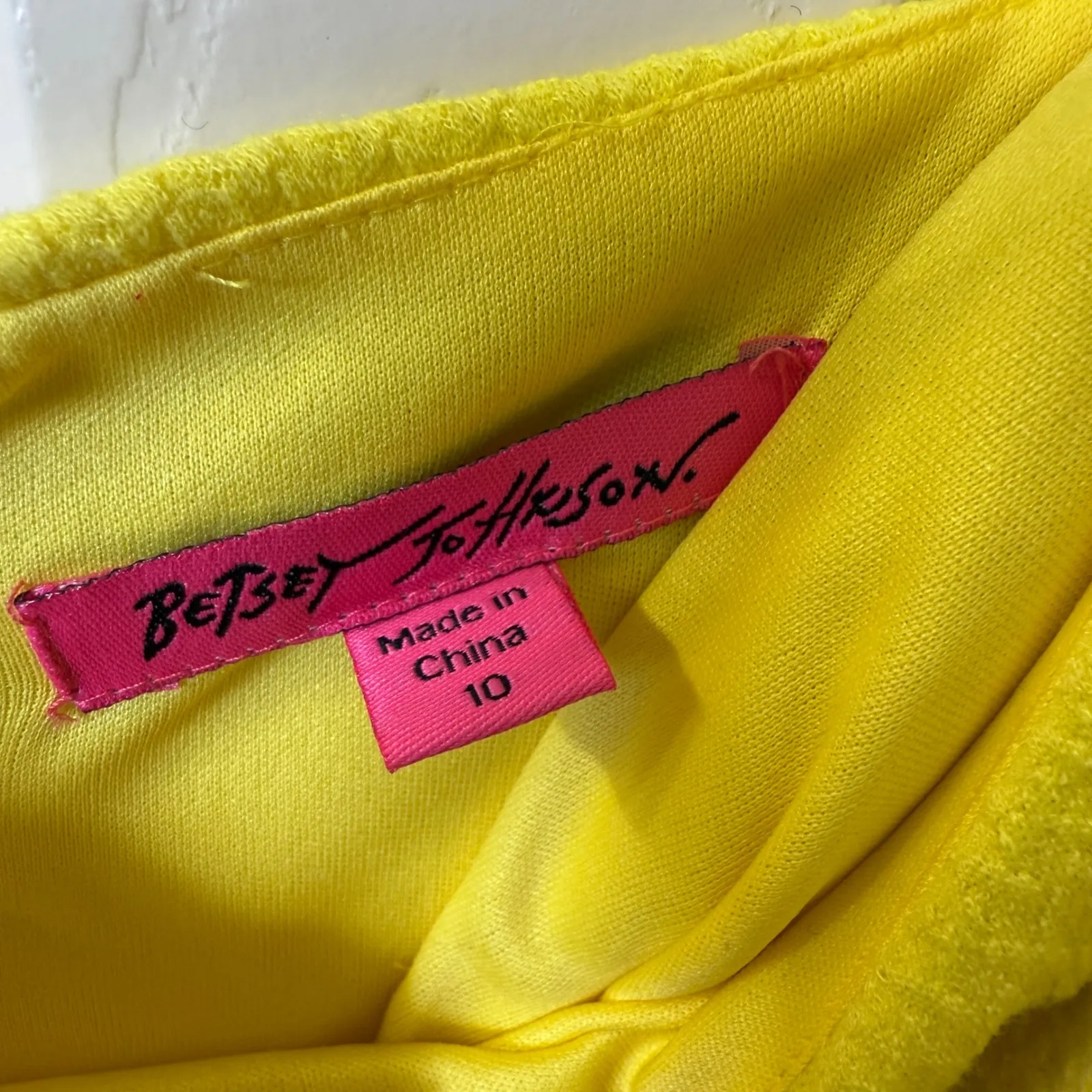 Betsey Johnson Yellow‎ Sleeveless Peplum Dress Party Cocktail Career Size 10 - Image 3