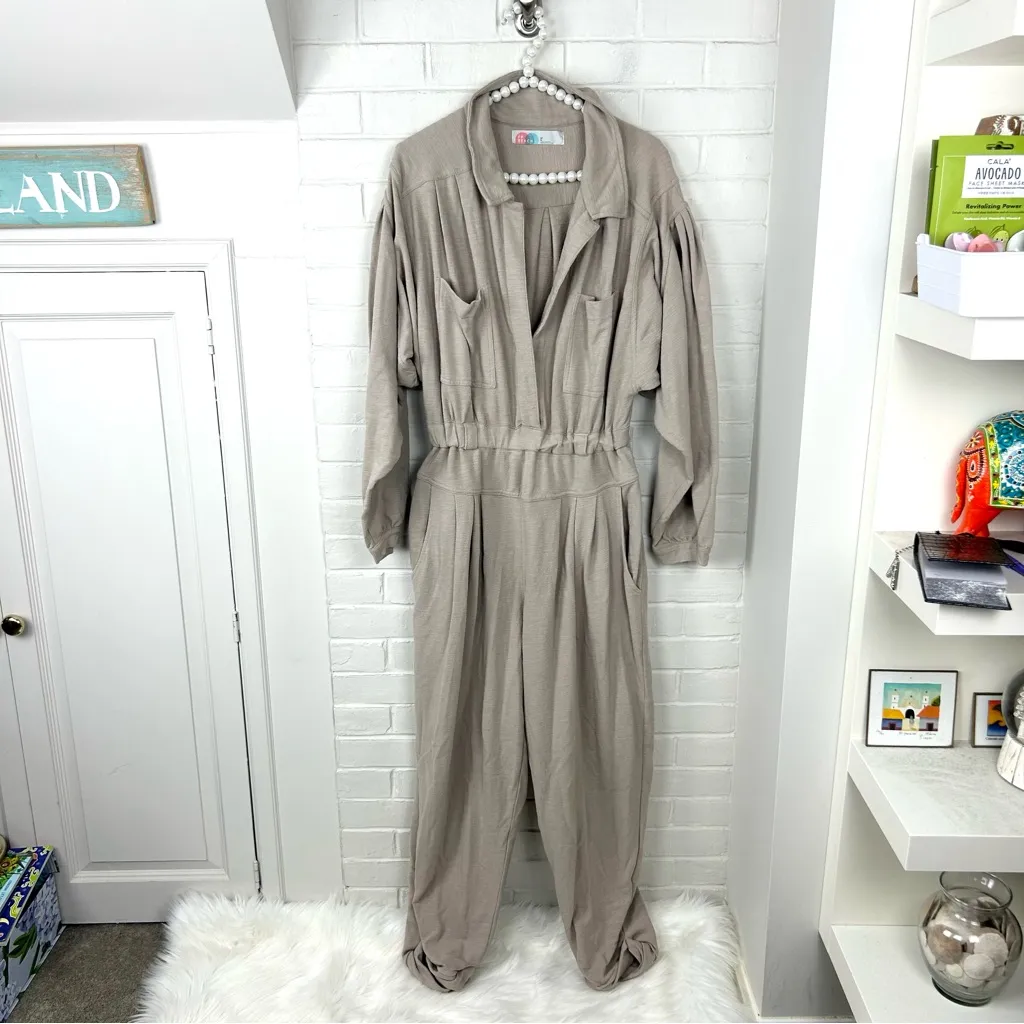 Free People Beach Faye Jumpsuit in Oyster Size M - Image 4