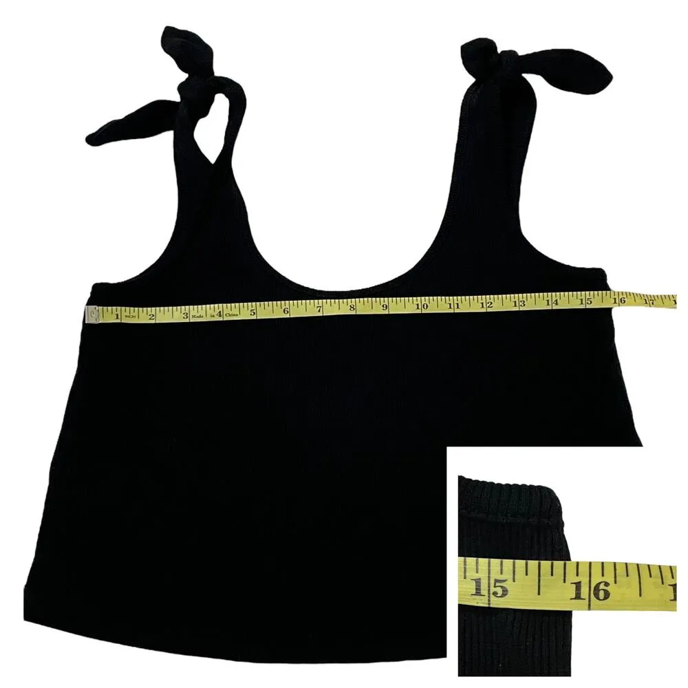 Marine layer  Lexi Knot Strap Rib Tank - Black - XS - Image 6