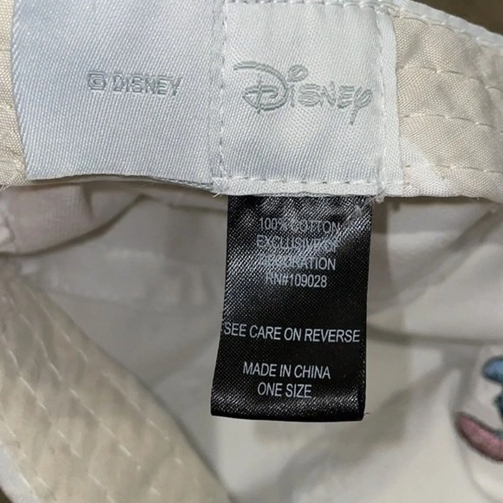 Disney Lilo & Stitch Embroidered White Hat Cap OS Cotton Adjustable - Image 2