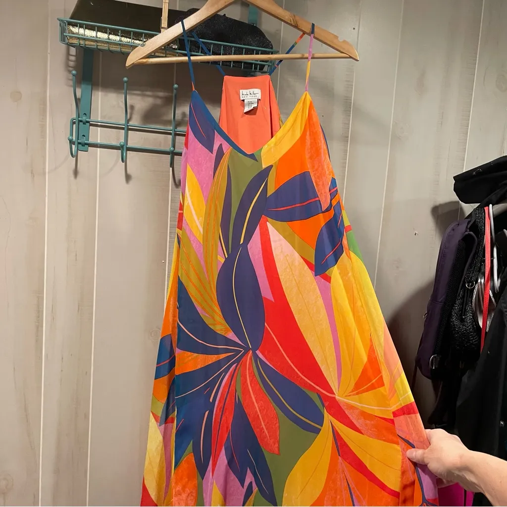 Cute NWOT floral tropixal maxi pull on dress Nicole Miller jungle beach safari - Image 12