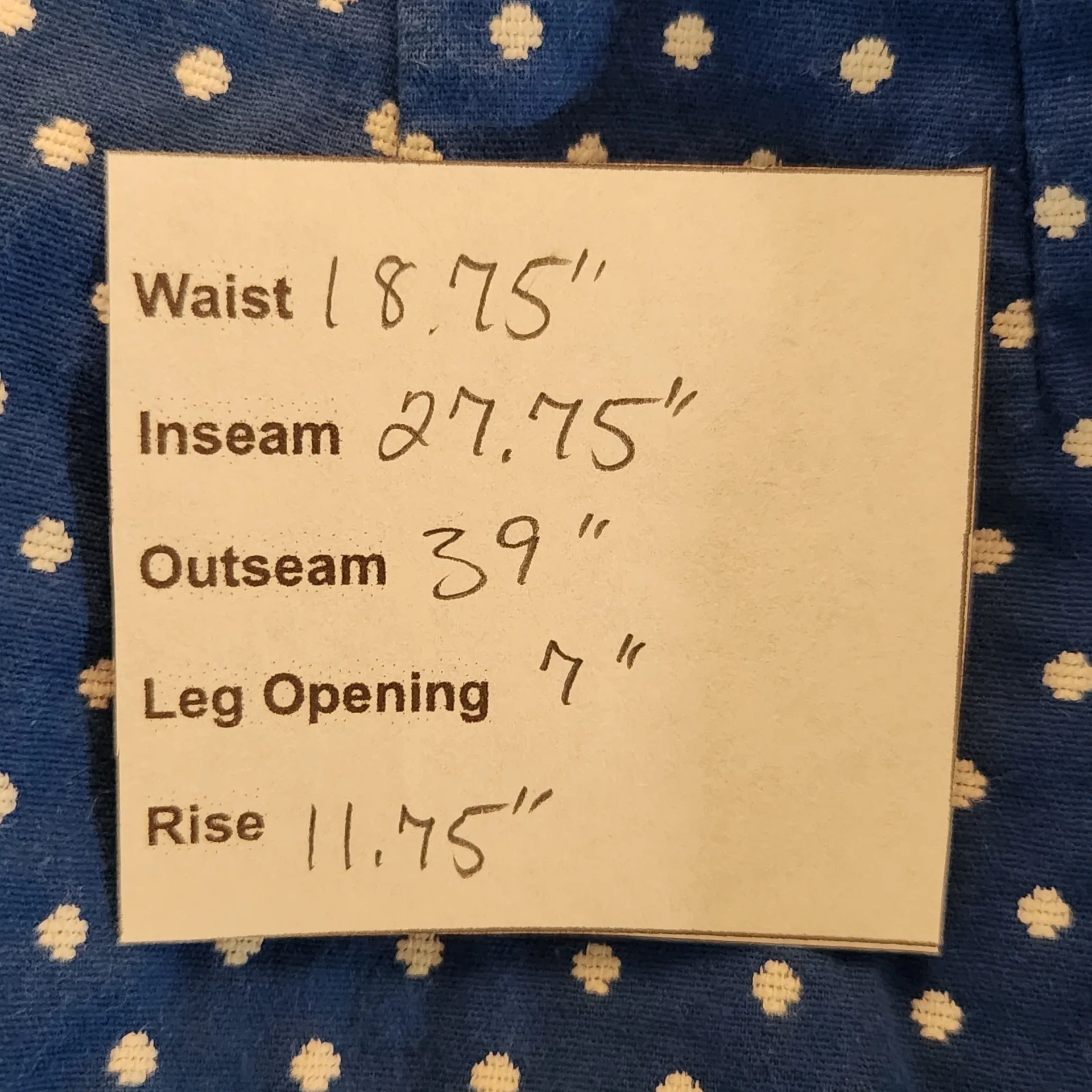 Talbots Blue and White Polka Dot Ankle Pants Size 16 Preppy Polka Dot Pants - Image 8