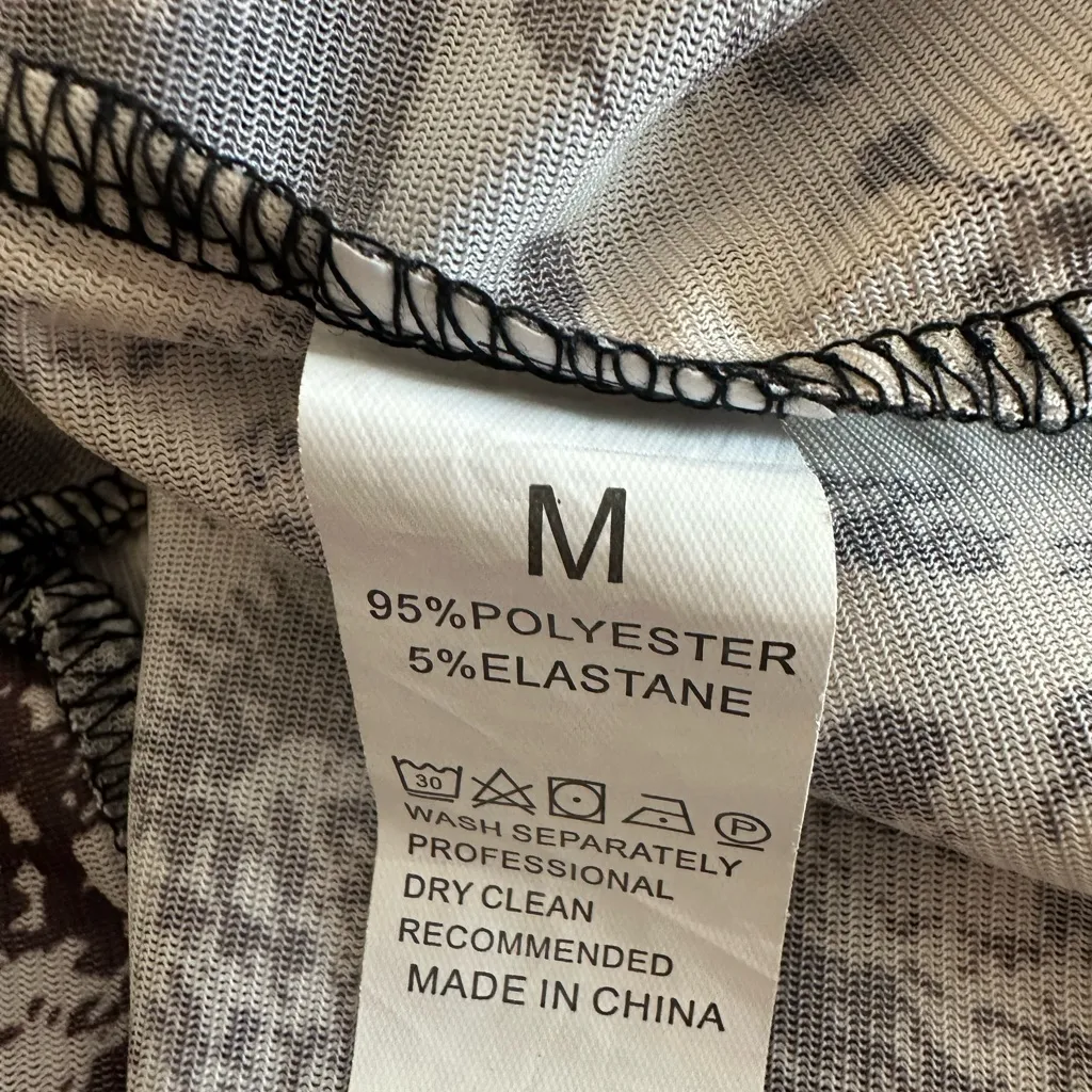 Y2K Leopard & Snakeskin Halter Neck Top Sz M Animal Print Crossover Wrap Mobwife Brown Size M - Image 6