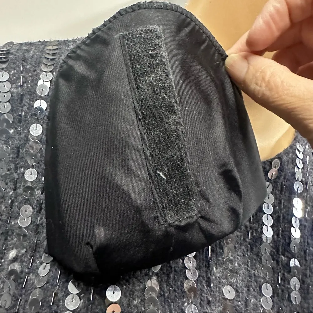 Raoul Angora Silk Vintage 80s Gray Sequin Long Puff Sleeve Knit Sweater Dress S Size undefined - Image 9