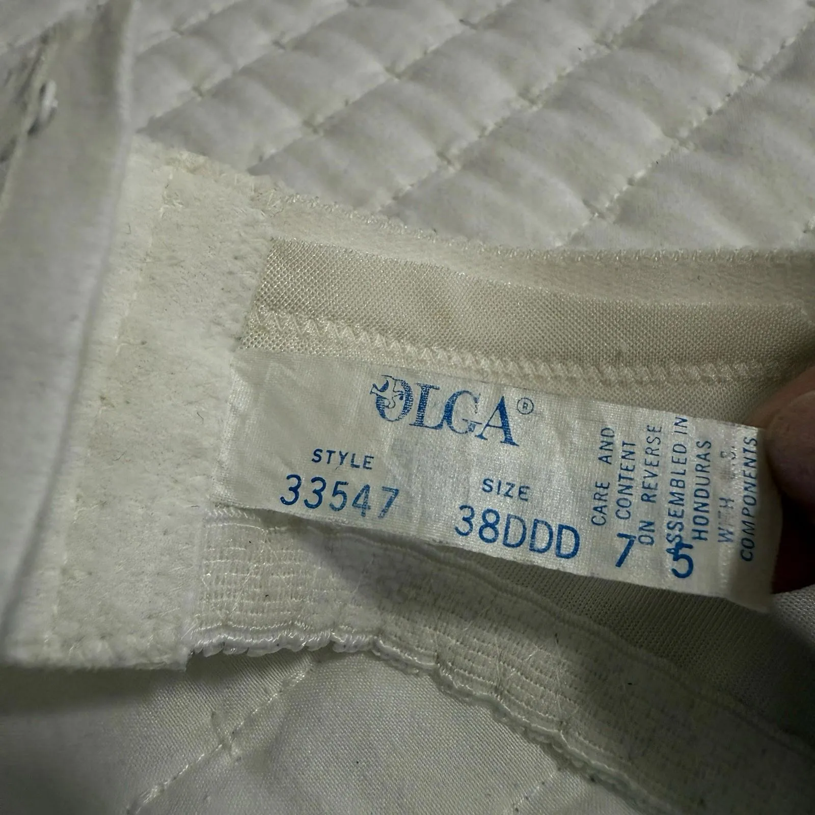 Olga Unlined Off White Floral Lace Bra 38DDD Style 33547 Underwire Size undefined - Image 10