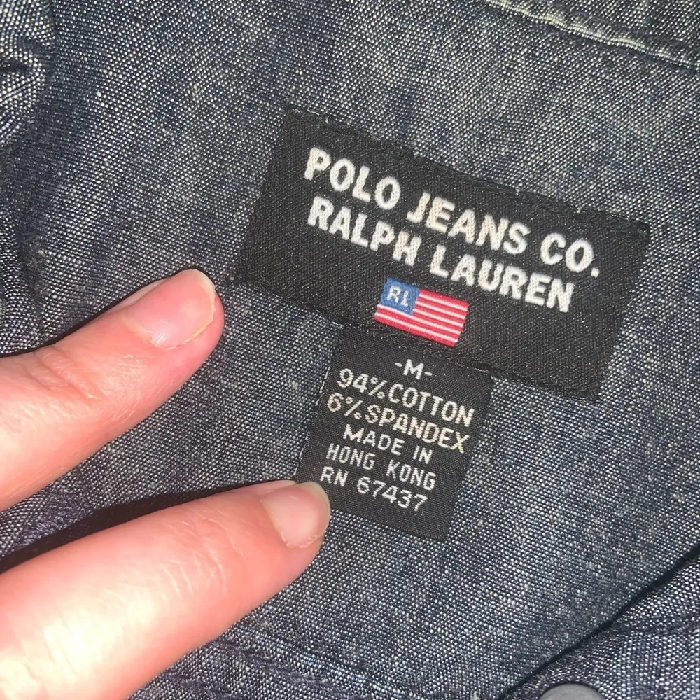 Polo jeans dark denim jean light weight cropped jacket $120 classic boho spring Blue Size M - Image 5