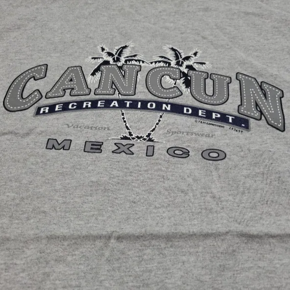 Cancun Mexico Shirt Size XXL 2XL Gray Graphic Print T - Image 4