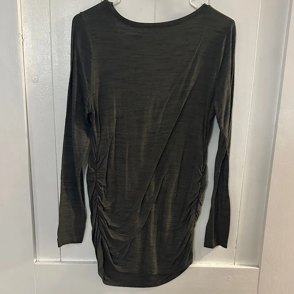 Motherhood Olive Long Sleeve V-Neck Top - Image 2