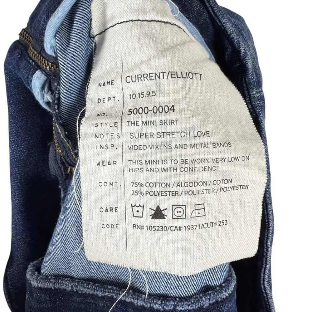 VINTAGE Y2K Current/Elliott Low Rise Denim Mini Skirt in Blue Size S (1) - Image 7