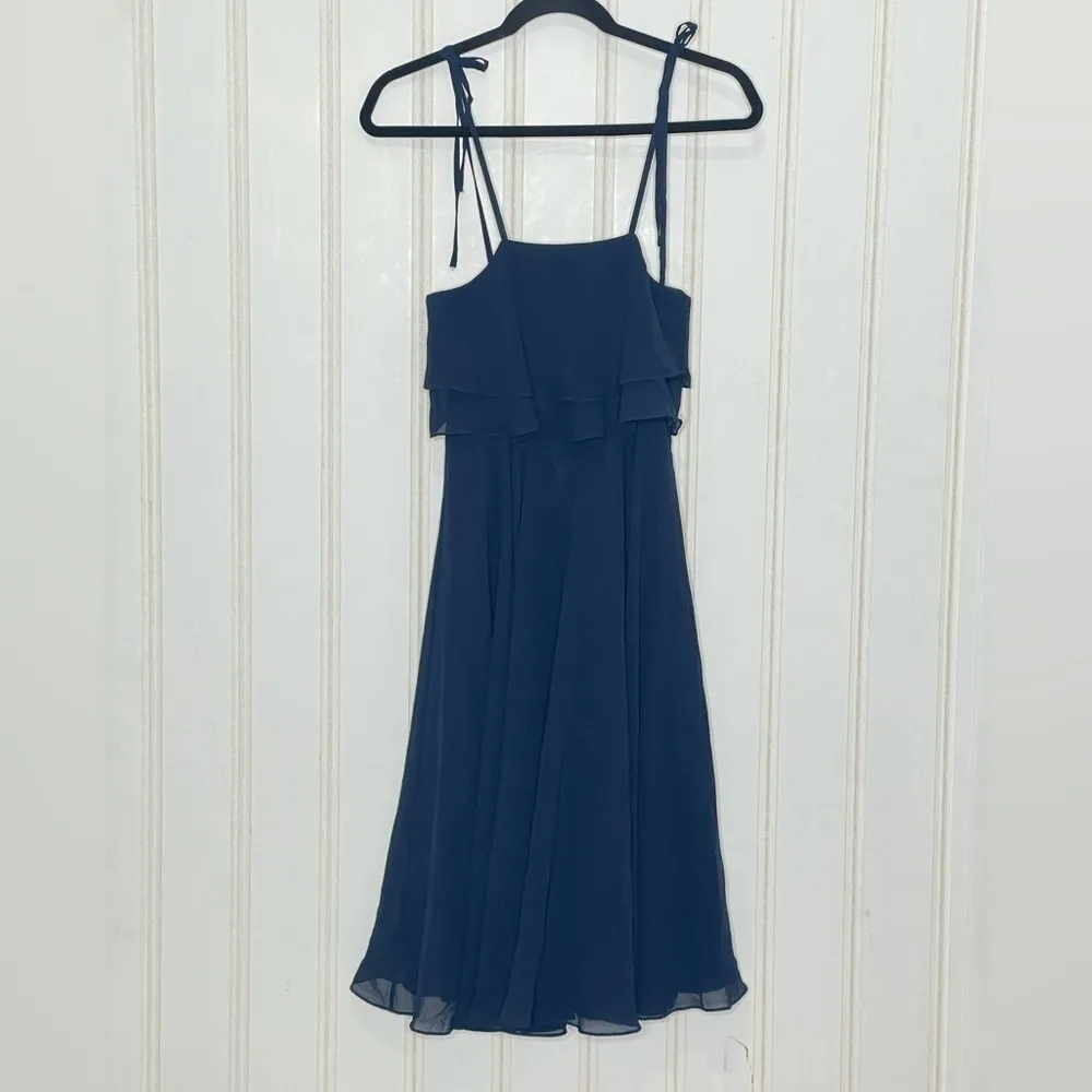 Jenny Yoo Blue Tie Strap Short Dress 817 - Image 2