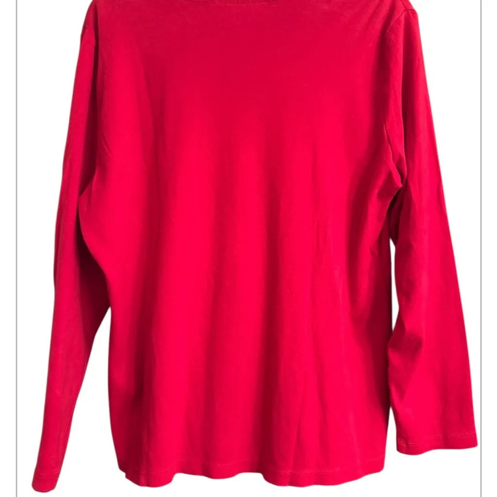 Karen Scott Festive Red Bicycle Graphic Top BWOT - Image 2