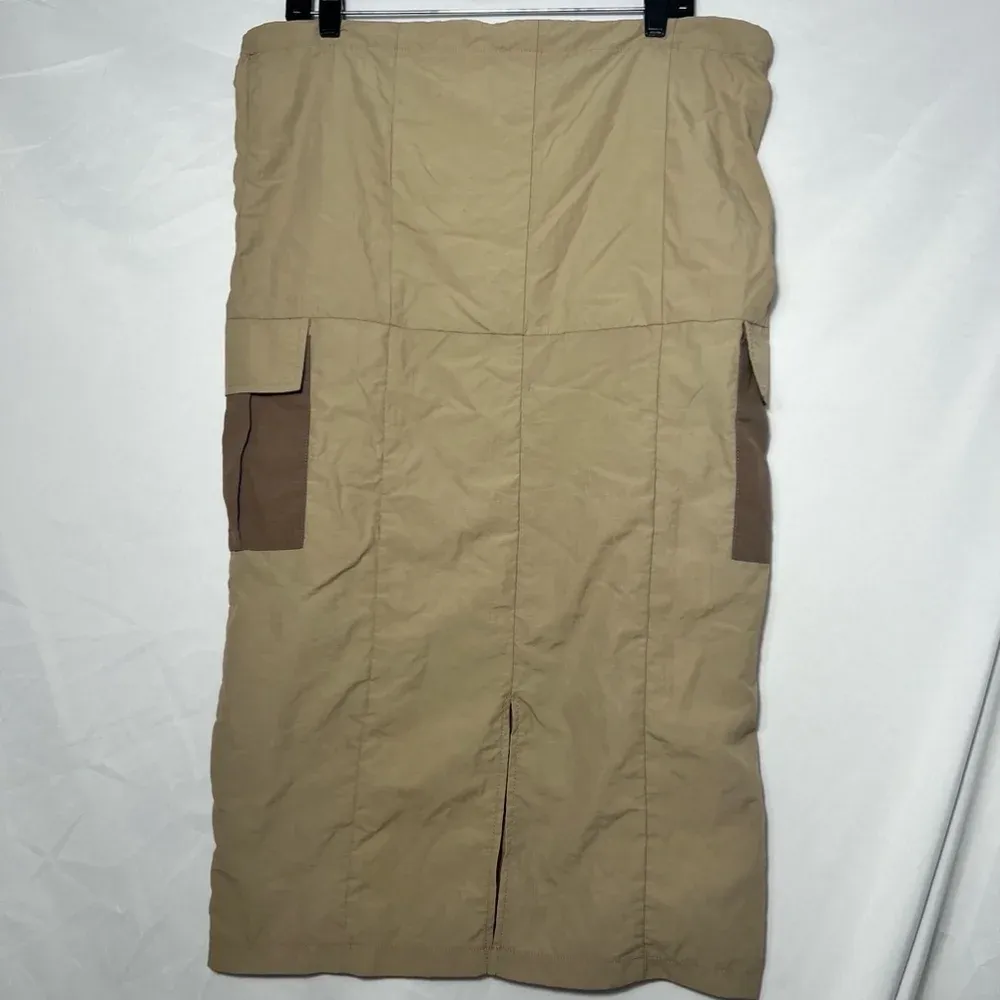 Women's Vero‎ Moda Beige High Rise Cargo Maxi Skirt Size M - Image 2
