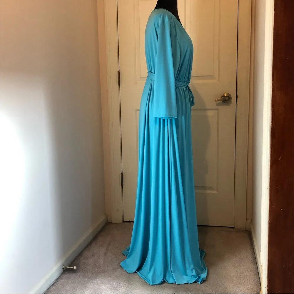 PinkBlush Maternity Draped 3/4 Sleeve Maxi Dress - Image 4