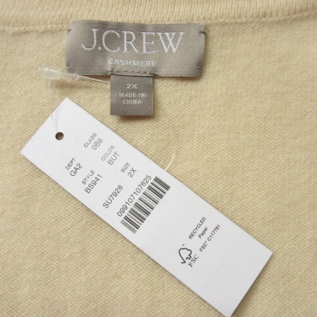 NWT J.Crew Cashmere V-neck Sweater-Vest in Buttercream Pullover Shell 2X - Image 3