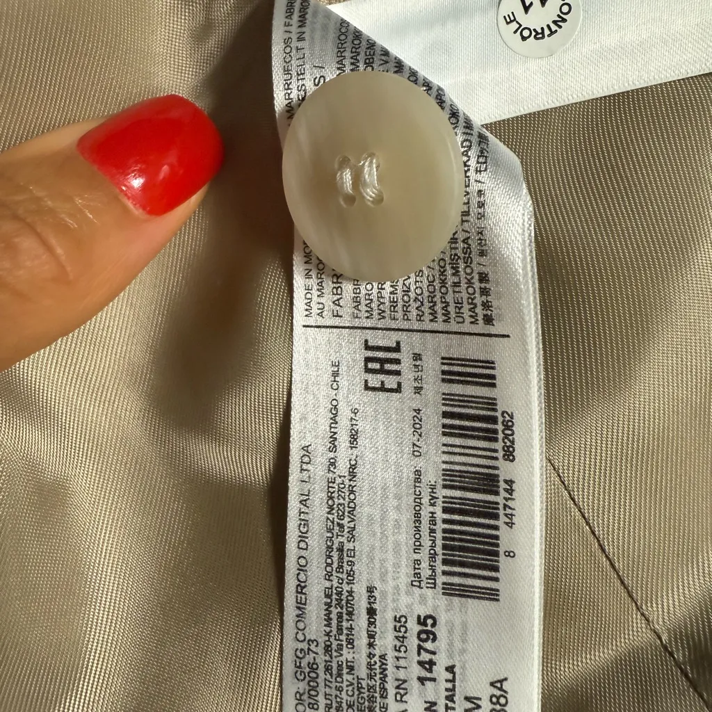 Mango Beige Tailored linen cotton blend  Blazer - Image 4