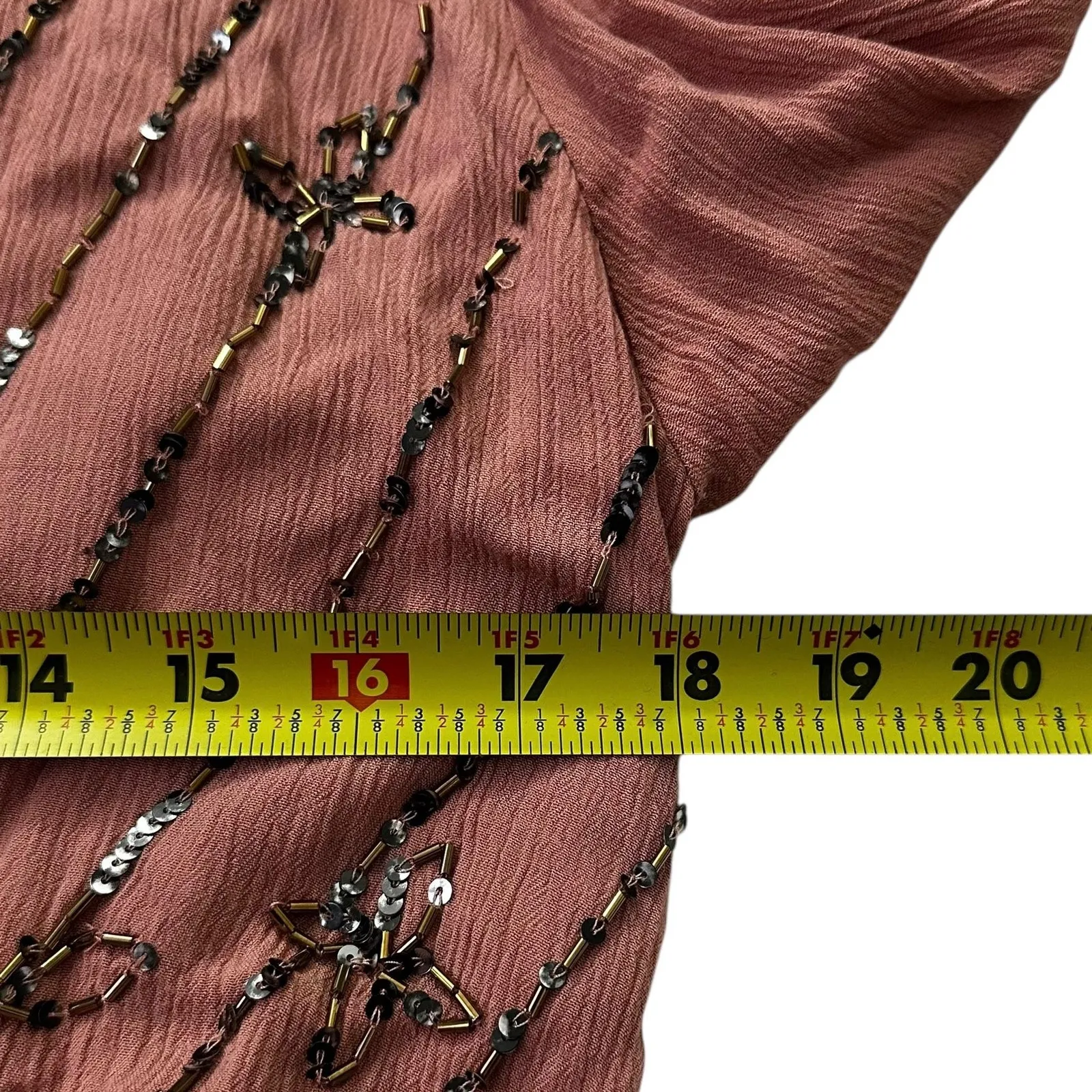 Chelsea & Violet Pink Rose Lined Beads Blouson Dress Women's Size Medium 62-50-3 - Image 6