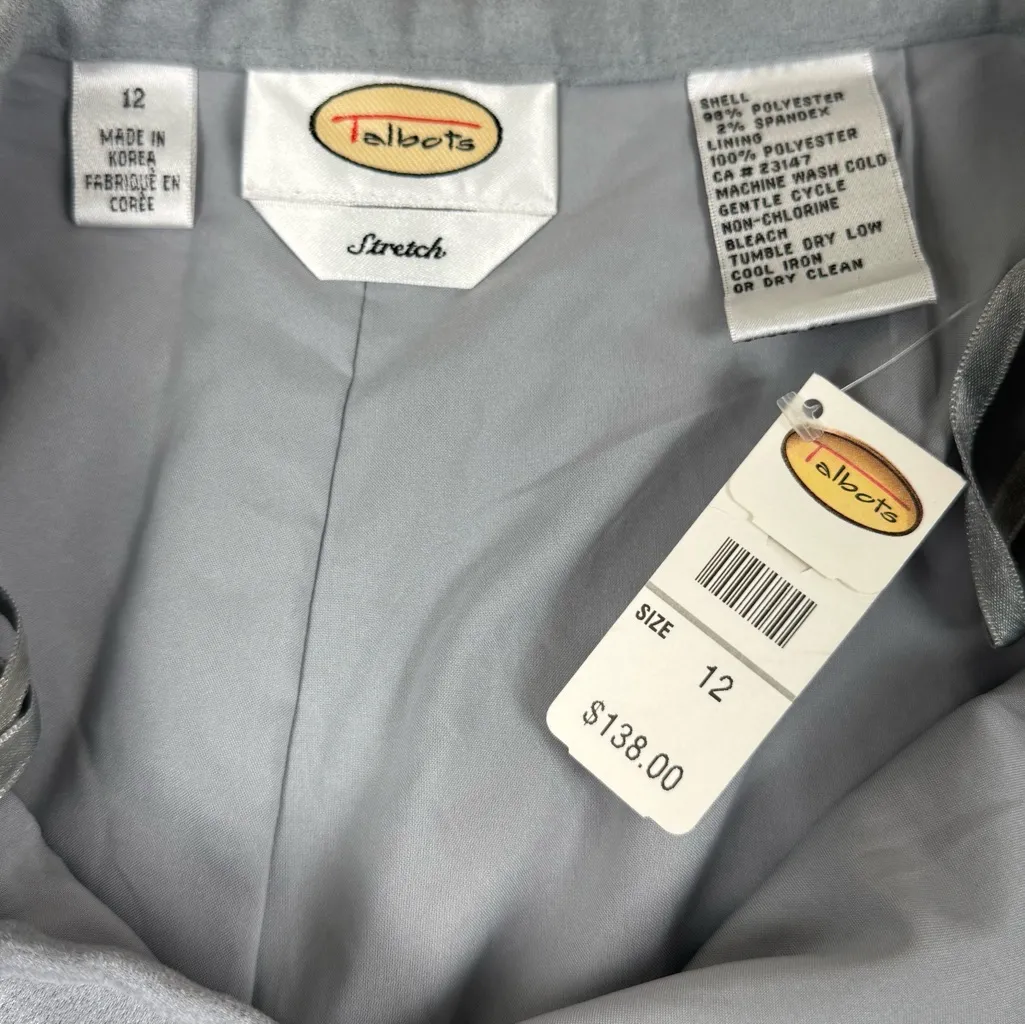 Vintage NWT Talbots Faux Suede Gray Stretch Dress Pants Size 12 - Image 2
