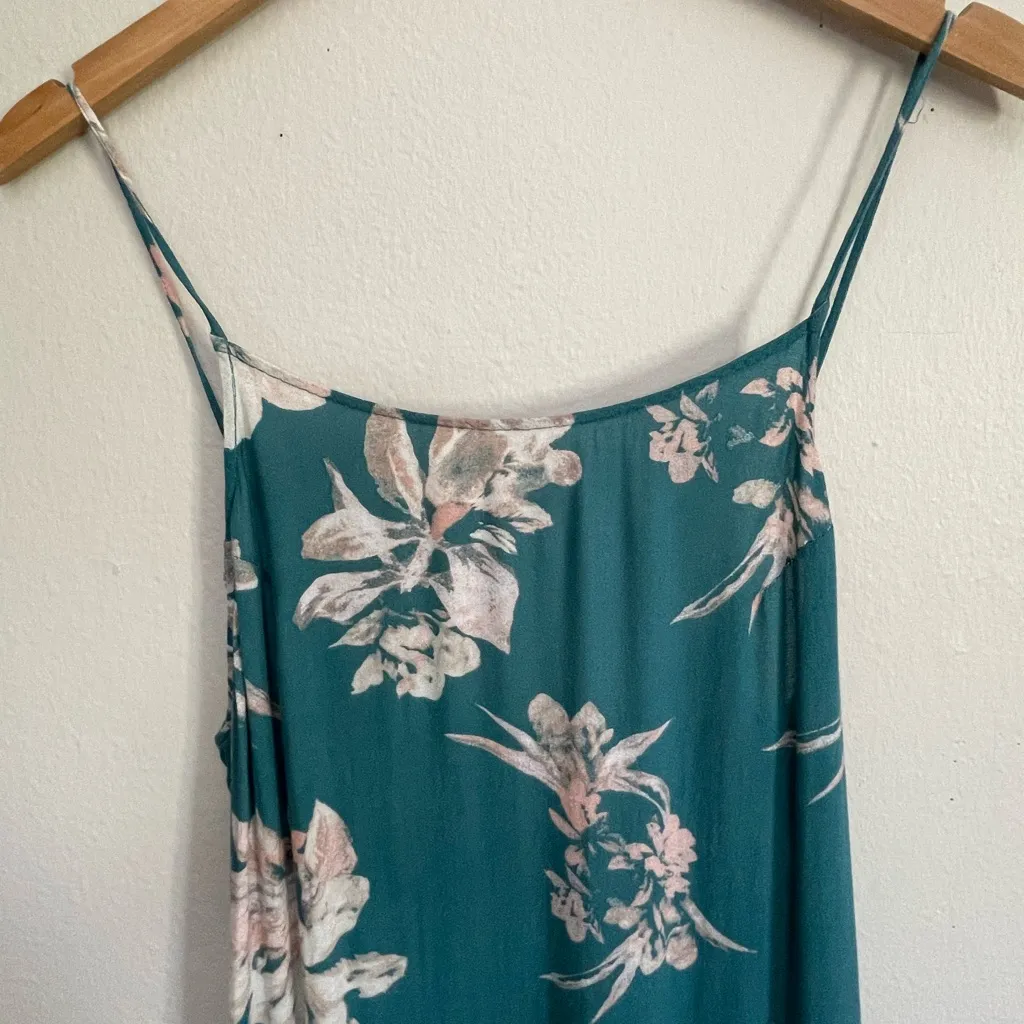 Free People Intimately Maxi Floral Strappy Dress in Emerald size XS - Image 6