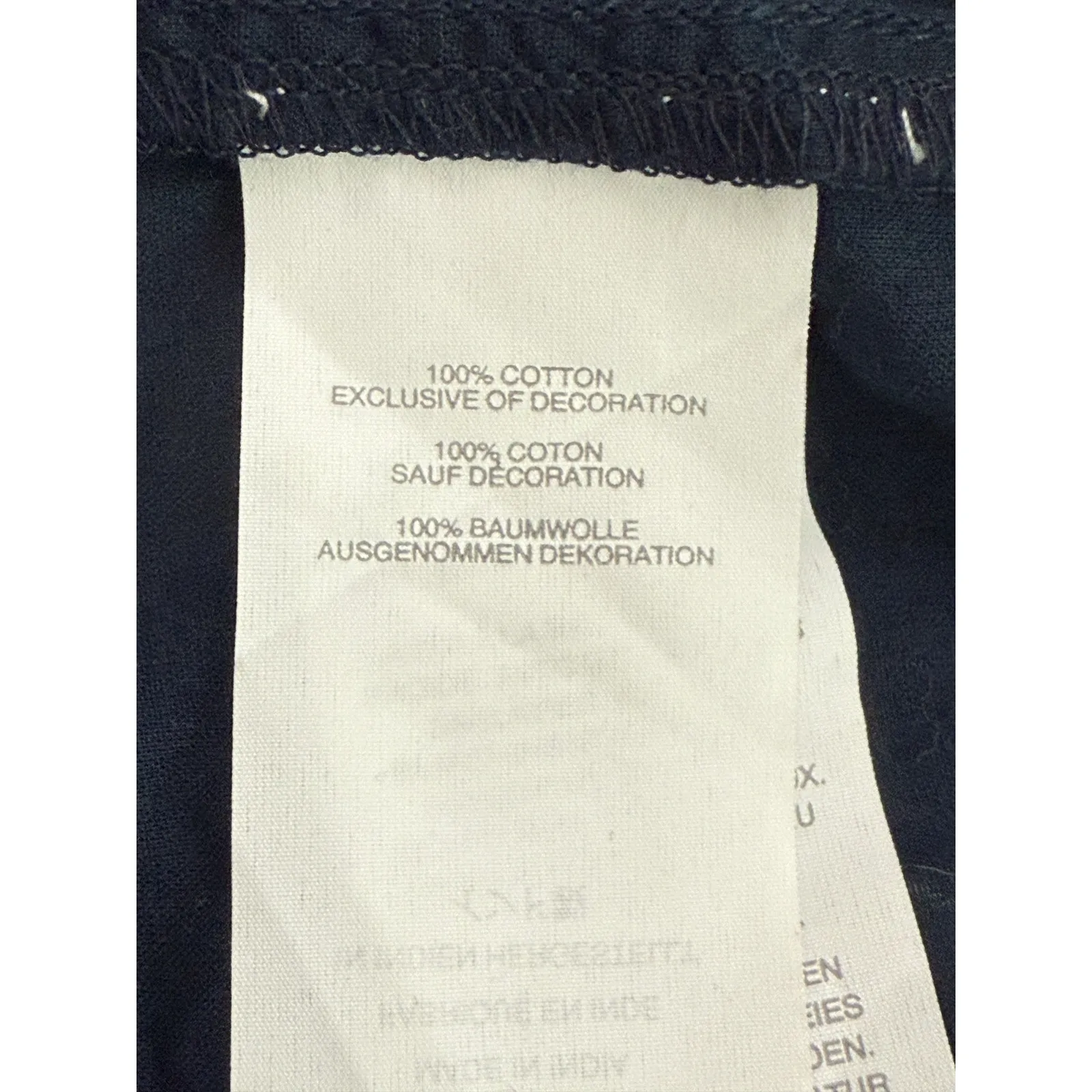 J. Crew Ruffled Neck Floral Embroidered Detail Sleeveless Blouse L Navy Blue - Image 7