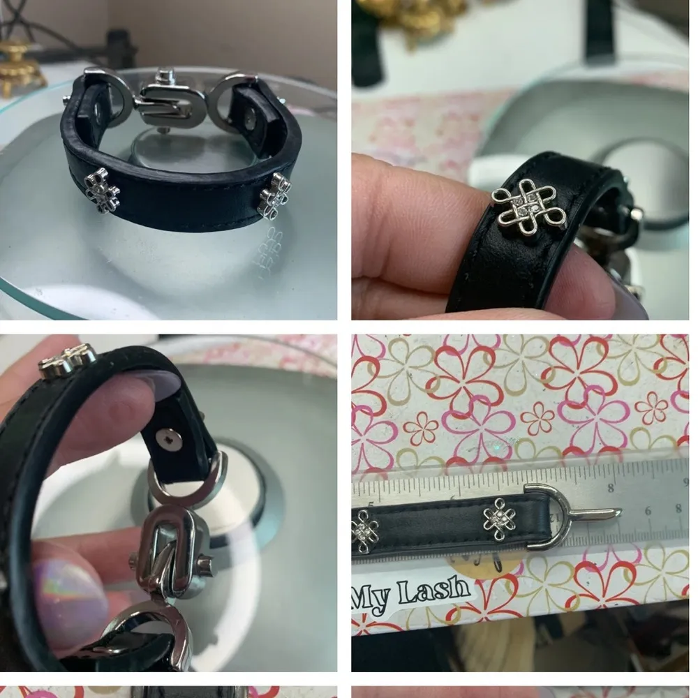 Leather strap bracelet Black - Image 3