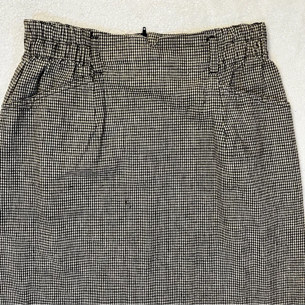 Vintage Peddlers HighWaisted Skirt Gray and White Houndstooth 9/10 Black Size undefined - Image 2