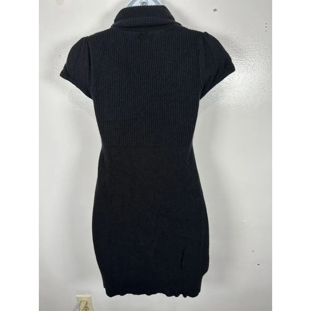 Vintage Y2K Ruby Moon Large Sweater Dress Womens Wool Angora Black Short Sleeve - Image 5