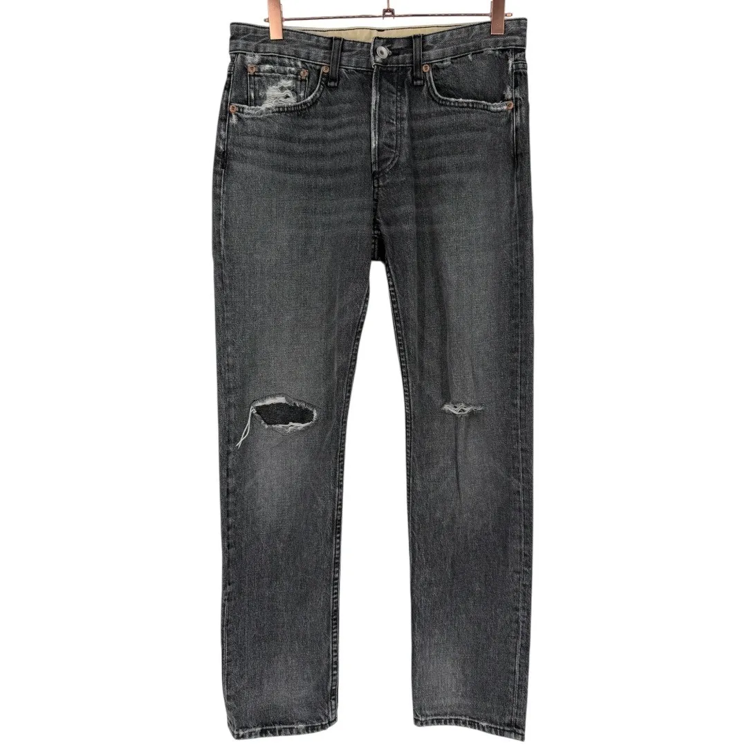 rag & bone Women's Rosa Mid Rise Boyfriend Jeans Black Magic Size 25 Distressed - Image 4