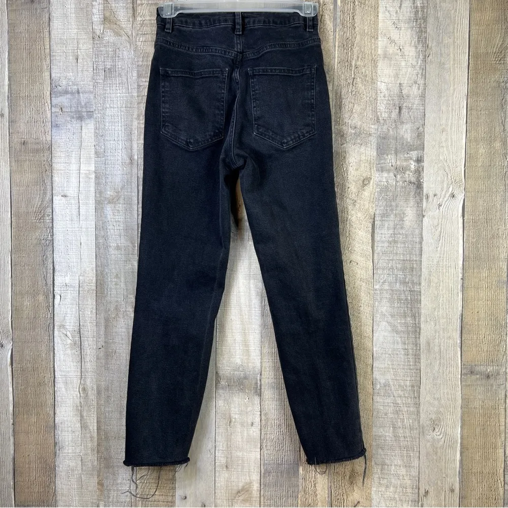 ASOS 5 Pocket Black Denim Jeans with Raw Hem - Image 2