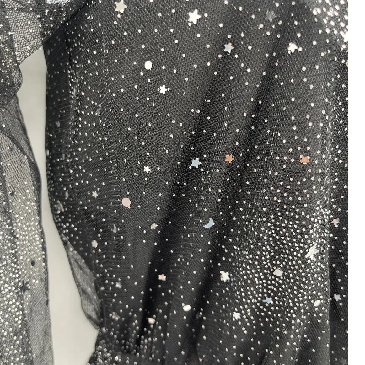 Vock Y2K Mesh Romper Sz S Fairy Grunge Whimsigoth Glitter Celestial Festival Black - Image 11