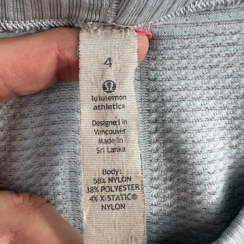 Lululemon 4 Run Swiftly Tech Long Sleeve Aquamarine Seamless Thumbholes Athletic - Image 6