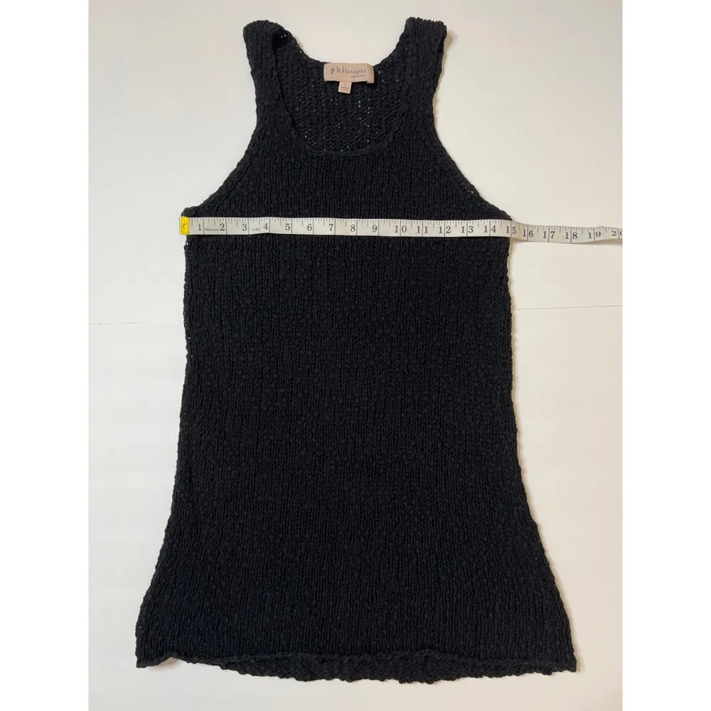Philosophy Republic Clothing Black Crochet Knit Tank Top Sz L Women - Image 5