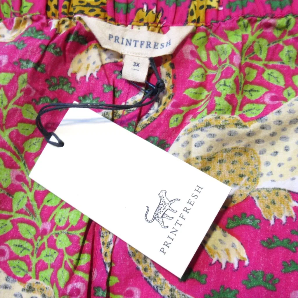 NWT Printfresh PJ Pants in Hot Pink Bagheera Leopard Cotton Pajama Pant 3X - Image 5