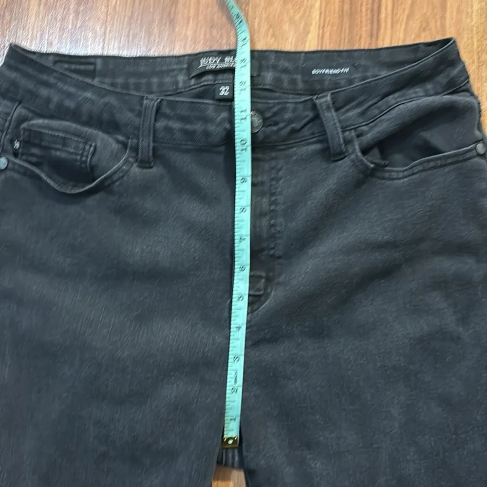 Judy Blue Black High-Rise Boyfriend Jeans Slim Fit Size 32 Cuffed or Uncuffed - Image 14