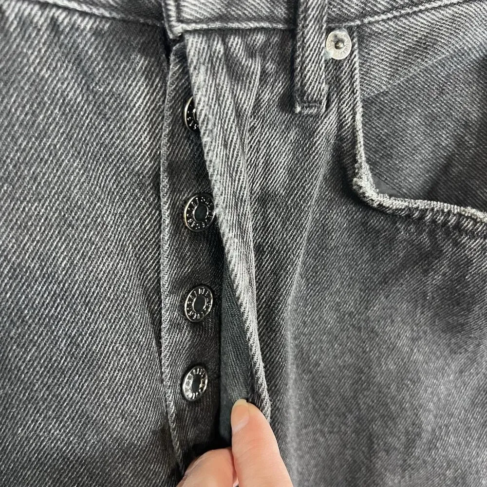 AGOLDE 90s Mid Rise Loose Sz 24 Smokestack Black Women’s Jeans Grunge Distressed - Image 4