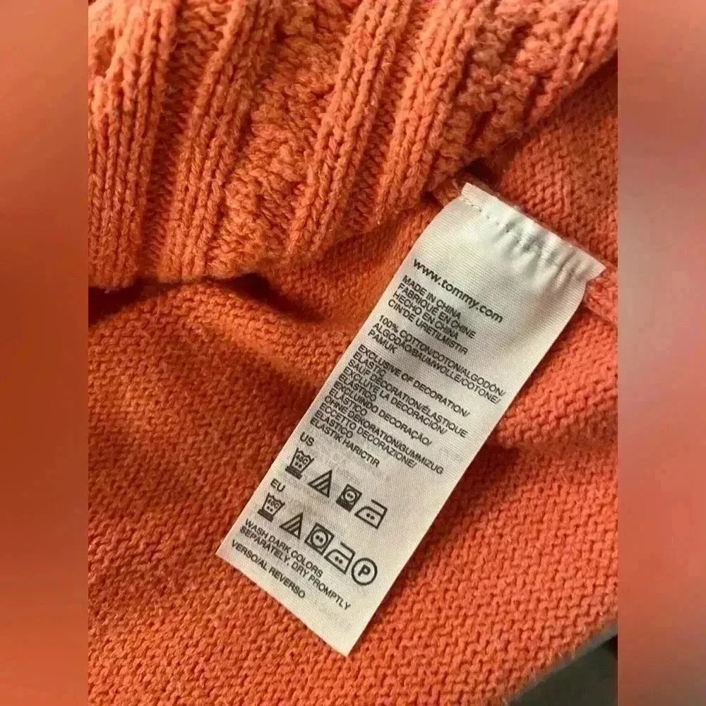 Tommy Hilfiger Crew Neck Cable Knit Fisherman Long Sleeve Pullover Size Small - Image 6