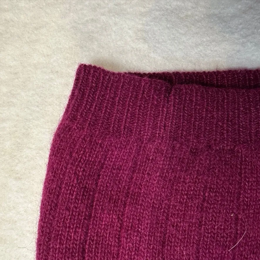 Vintage Outlander Studio Lambswool Angora Cable Knit Polo Sweater Dress Pink M Purple Size M - Image 6