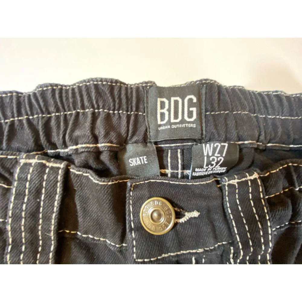 Urban Outfitters BDG Sz 27 Black Denim‎ Relaxed Skate Utility Cargo Jeans Woman - Image 6