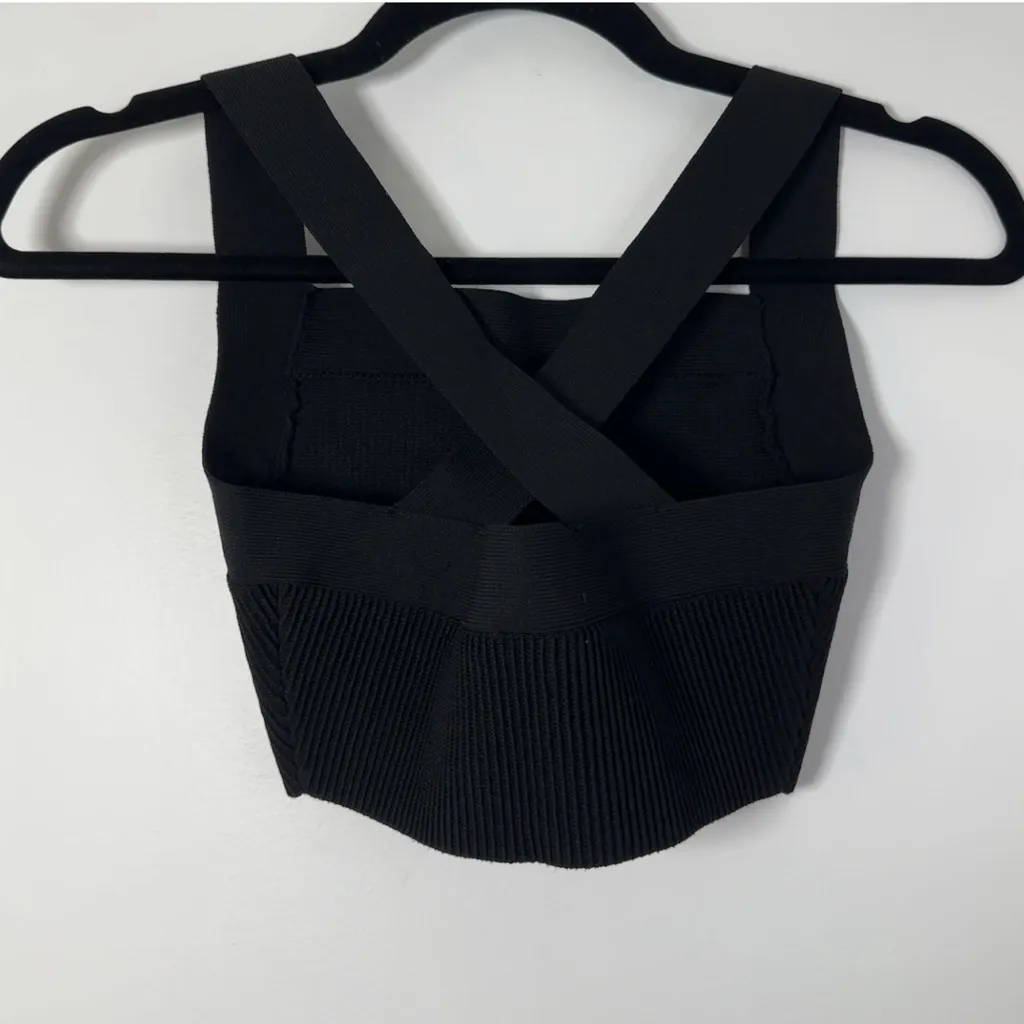 Aritzia Babaton Women’s Black Cropped Ribbed Sculpt Tank XS - Image 2