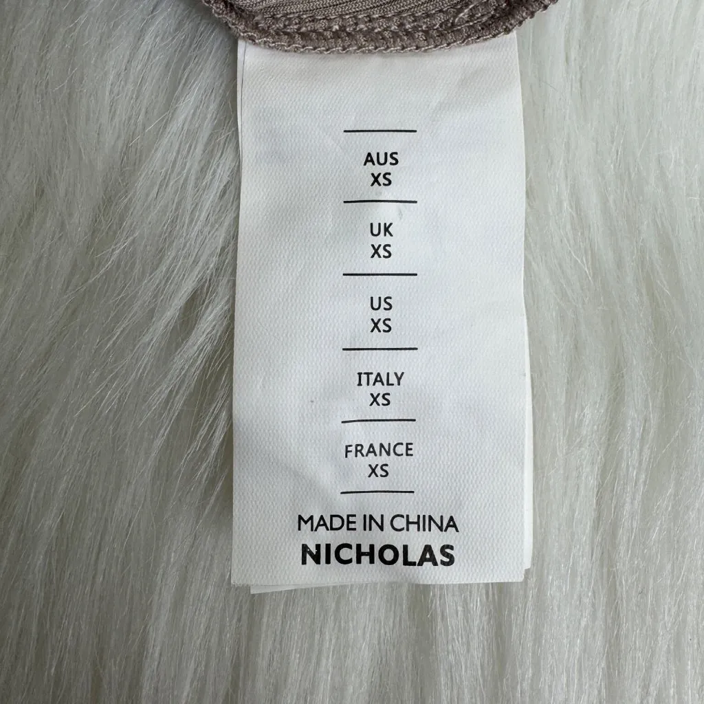 WMNS Nicholas Paola Zipper Front Ribbed Jumpsuit Unitard One Piece Sz XS Beige - Image 12