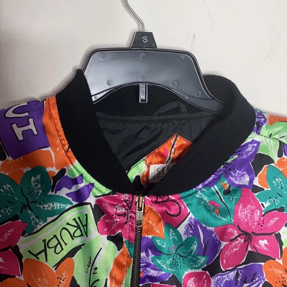 Vintage Stefano Worldwide colorful satin resort bomber jacket size M Size M - Image 66