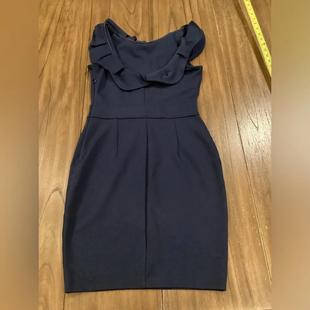 Red Valentino Spa ruffle Sheath bow Bodycon Mini Dress Navy Sleeveless short M - Image 3