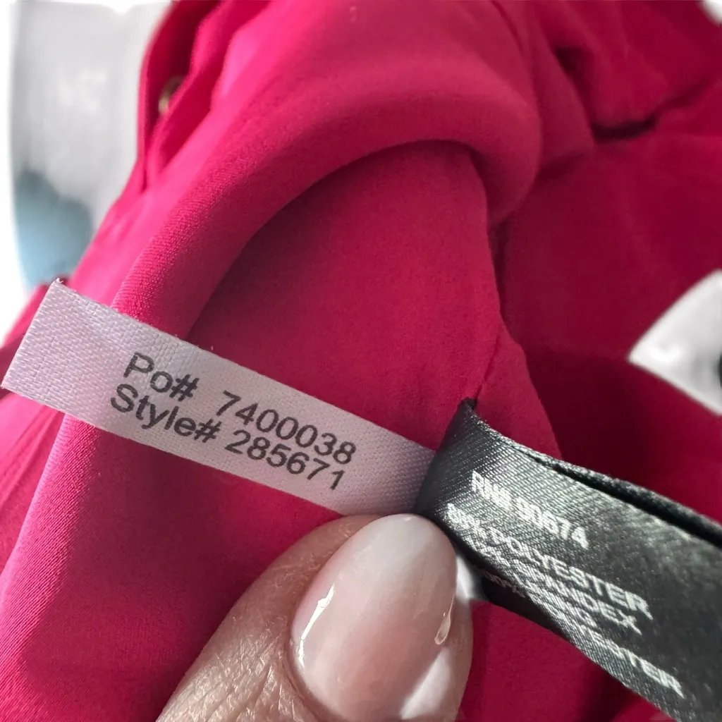 Boston Proper - NWOT Modern Double Breasted Blazer Hot Pink Gold Buttons Sz 2 - Image 9